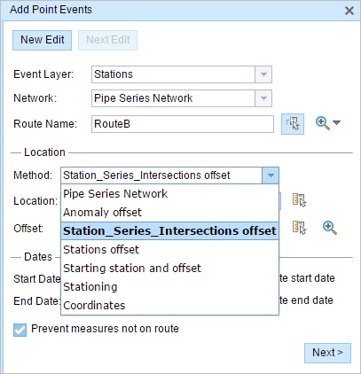 Choosing the intersection offset method