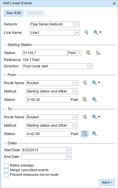 Using the Starting station and offset method Using the Starting station and offset method